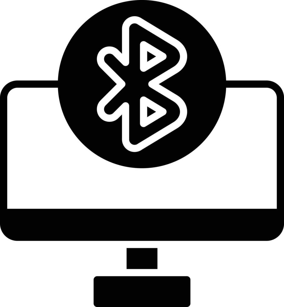 icono de glifo de bluetooth lcd vector