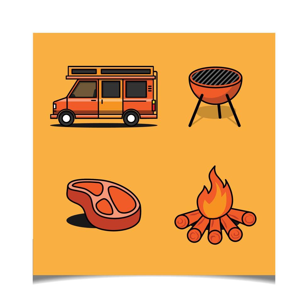Campervan Doodle Set vector