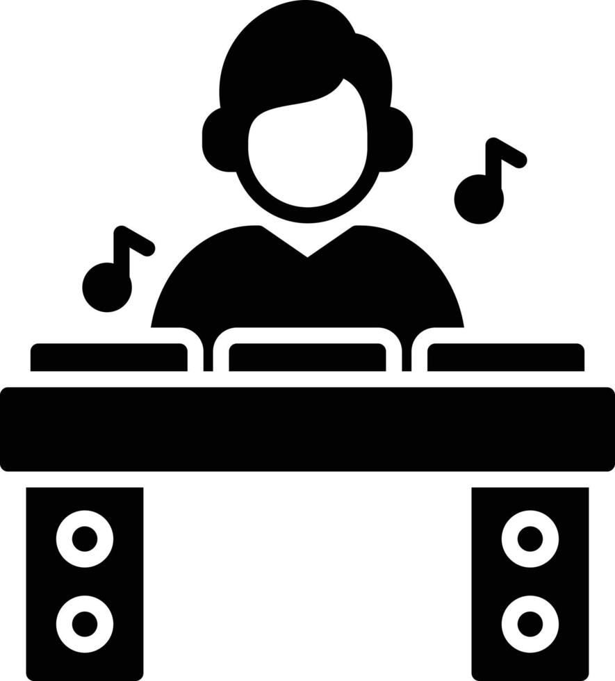 icono de glifo de dj vector