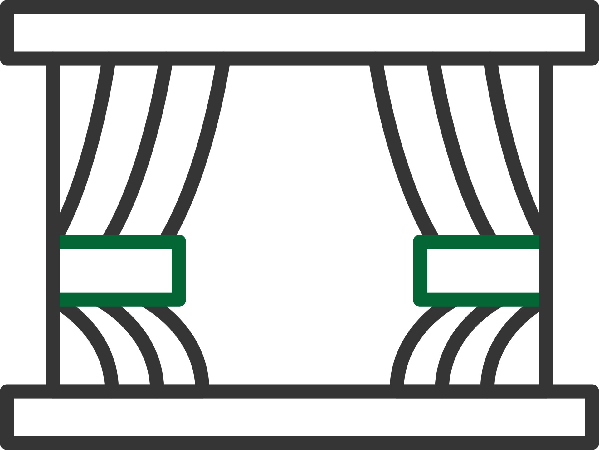 Curtains Line Two Color 9648149 Vector Art at Vecteezy
