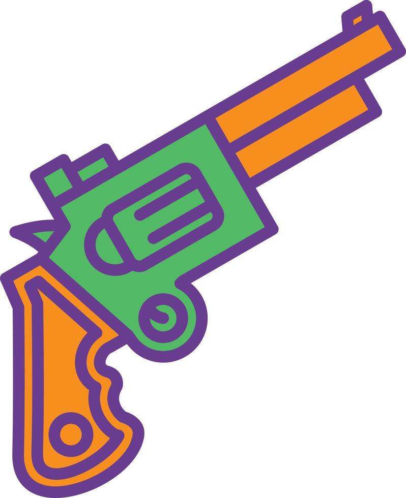 Pistol Line Filled Two Color vector