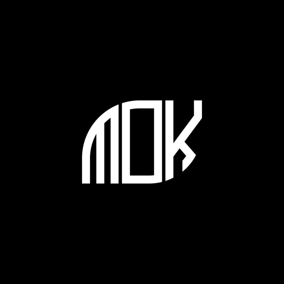 diseño de logotipo de letra mok sobre fondo negro. concepto de logotipo de letra inicial creativa mok. diseño de letras mok. vector