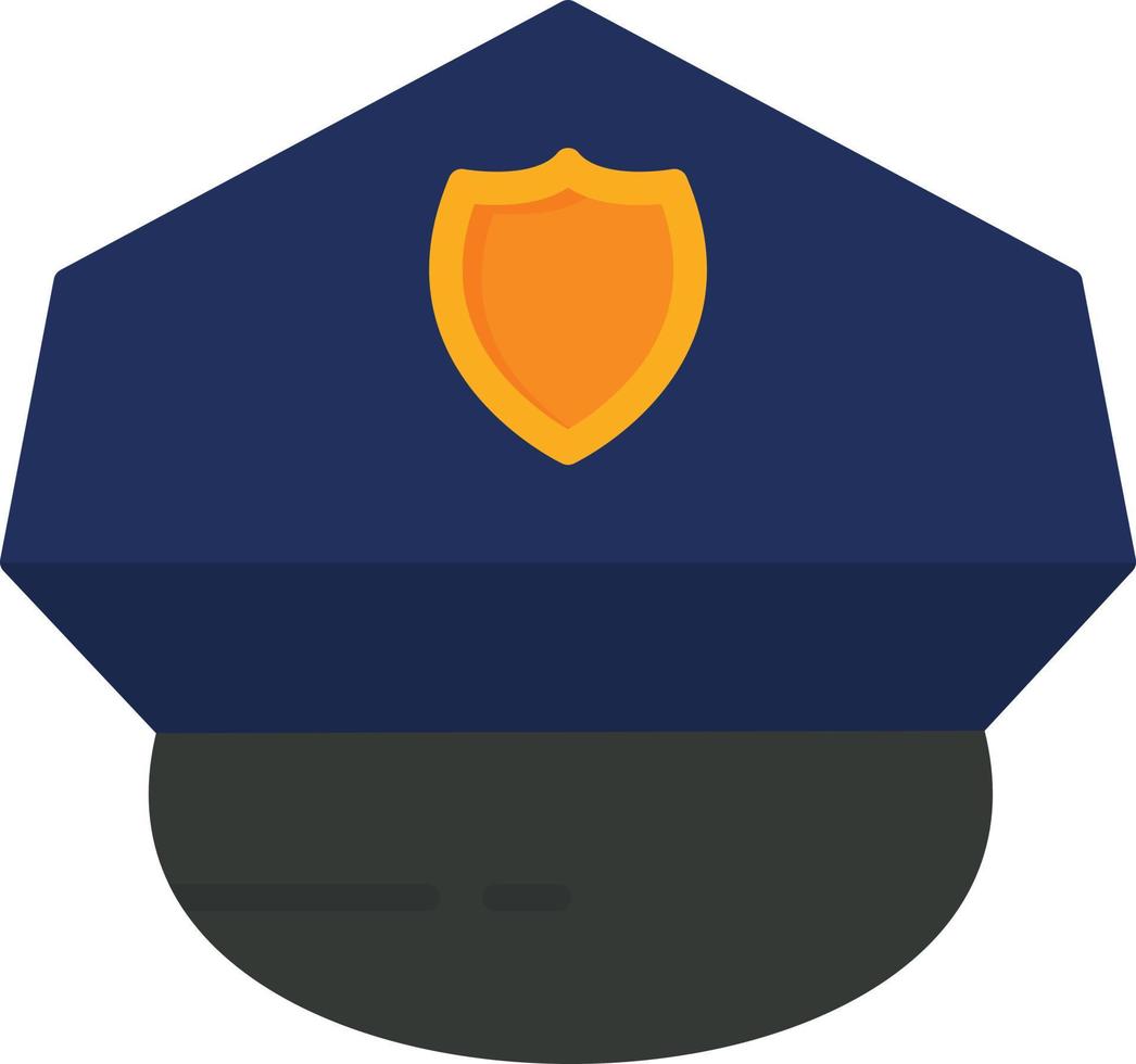 icono plano de sombrero de policía vector