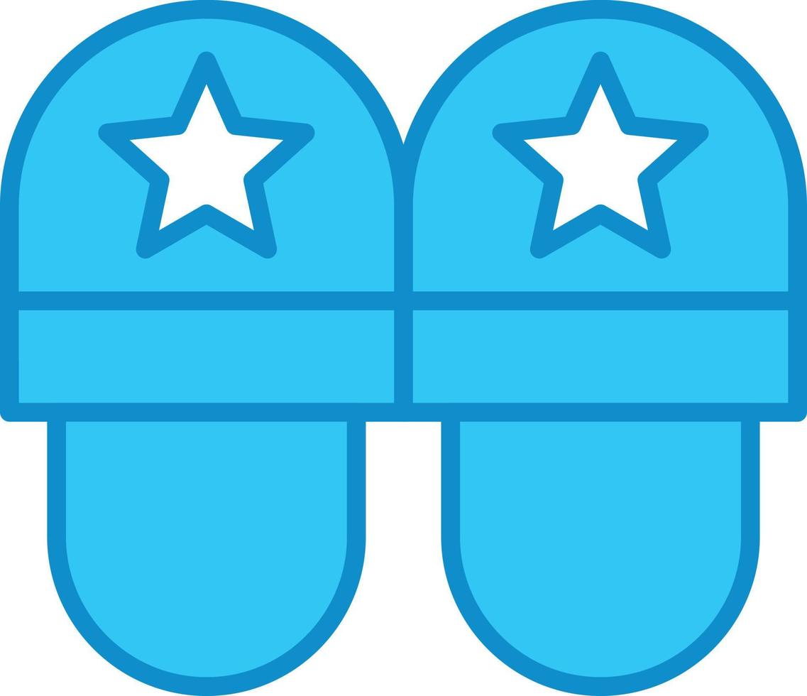Slippers Line Filled Blue vector