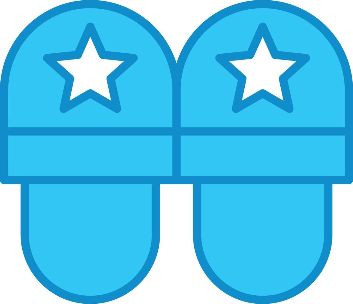 Slippers Line Filled Blue vector