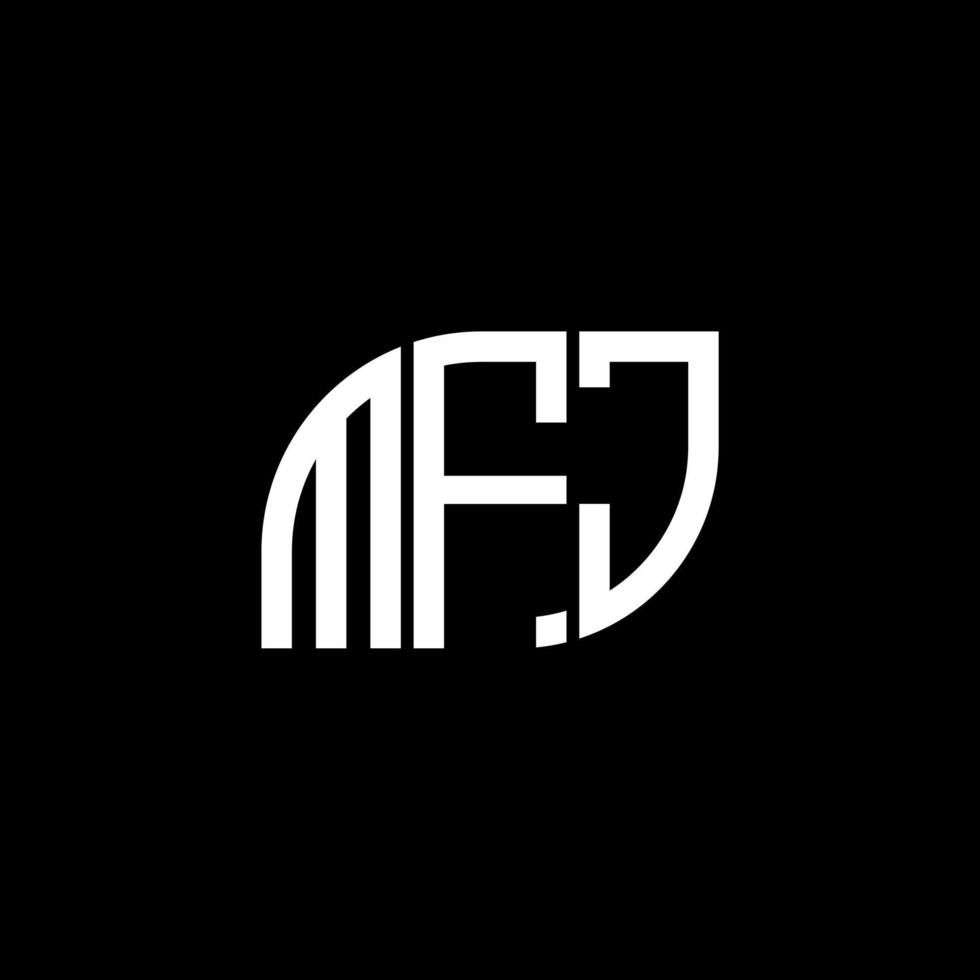 diseño del logotipo de la letra mfj sobre fondo negro. concepto de logotipo de letra de iniciales creativas mfj. diseño de letras mfj. vector