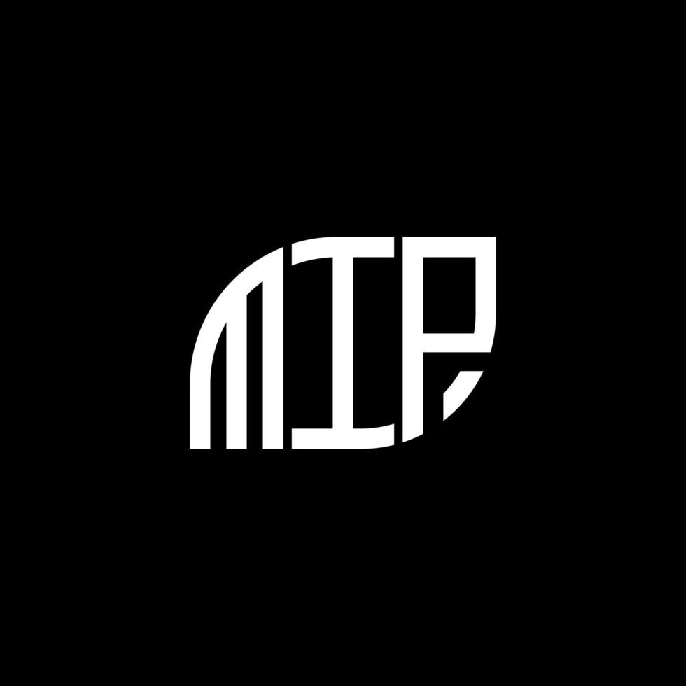 . diseño de letras mip. diseño de logotipo de letras mip sobre fondo negro. concepto de logotipo de letra inicial creativa mip. diseño de letras mip. diseño de logotipo de letras mip sobre fondo negro. metro vector