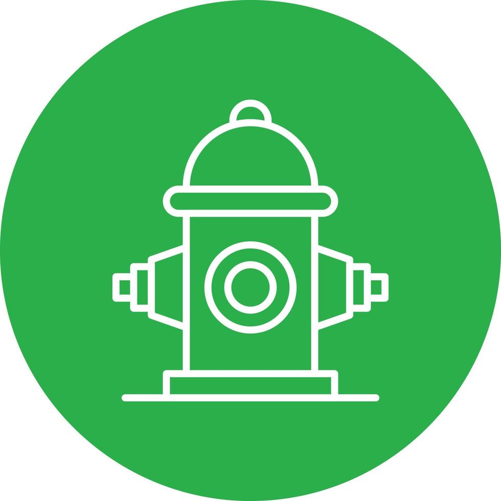 Fire Hydrant Line Circle Multicolor vector