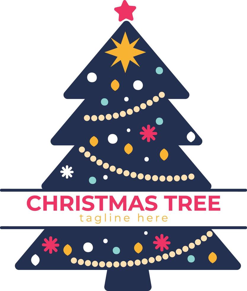 Christmas coloring tree vector template