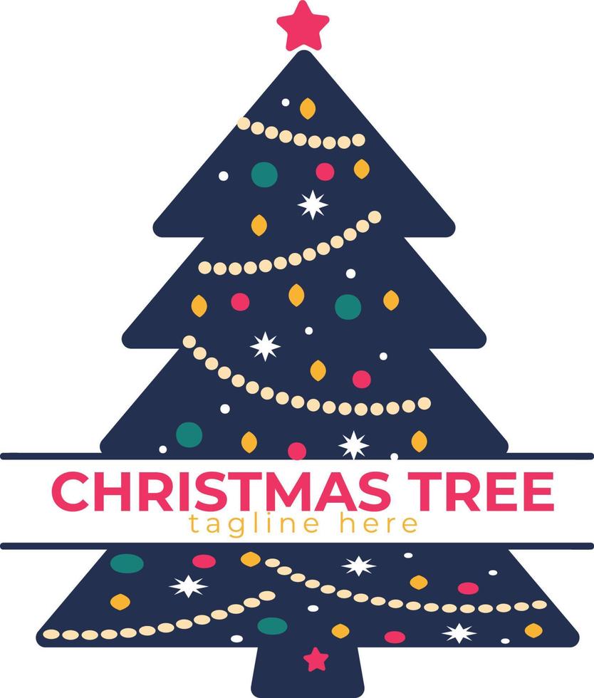 Christmas coloring tree vector template