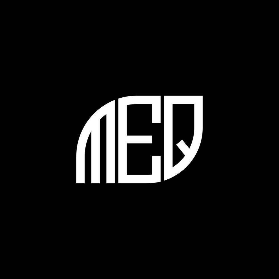 diseño de letras meq. diseño de logotipo de letras meq sobre fondo negro. concepto de logotipo de letra de iniciales creativas meq. diseño de letras meq. diseño de logotipo de letras meq sobre fondo negro. metro vector