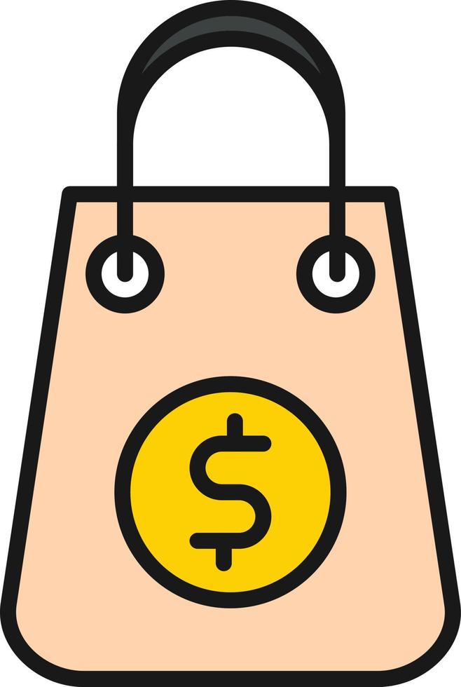 Shopping Bag Line Filled vector