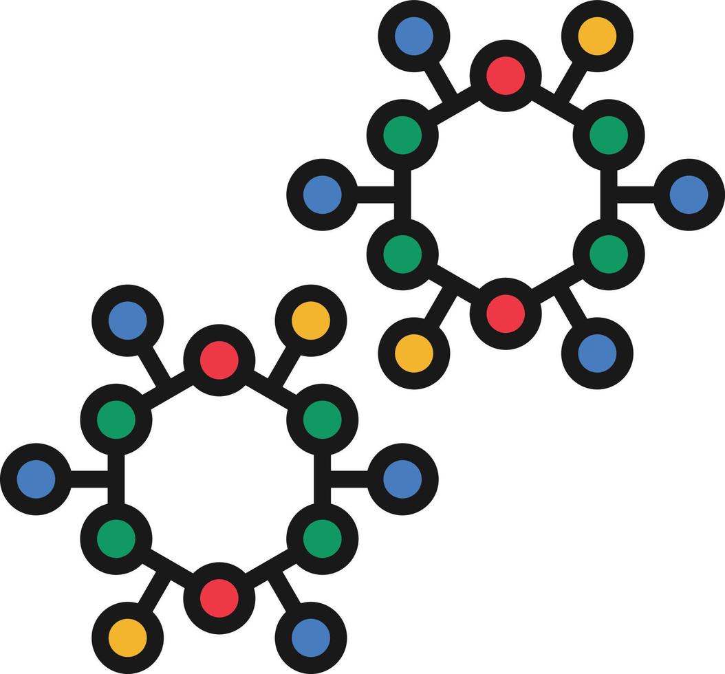 Molecule Structure Line Filled vector