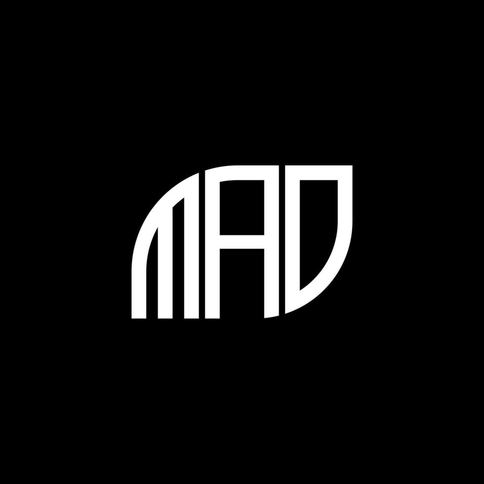 diseño de letras mao. diseño de logotipo de letras mao sobre fondo negro. concepto de logotipo de letra de iniciales creativas de mao. diseño de letras mao. diseño de logotipo de letras mao sobre fondo negro. metro vector