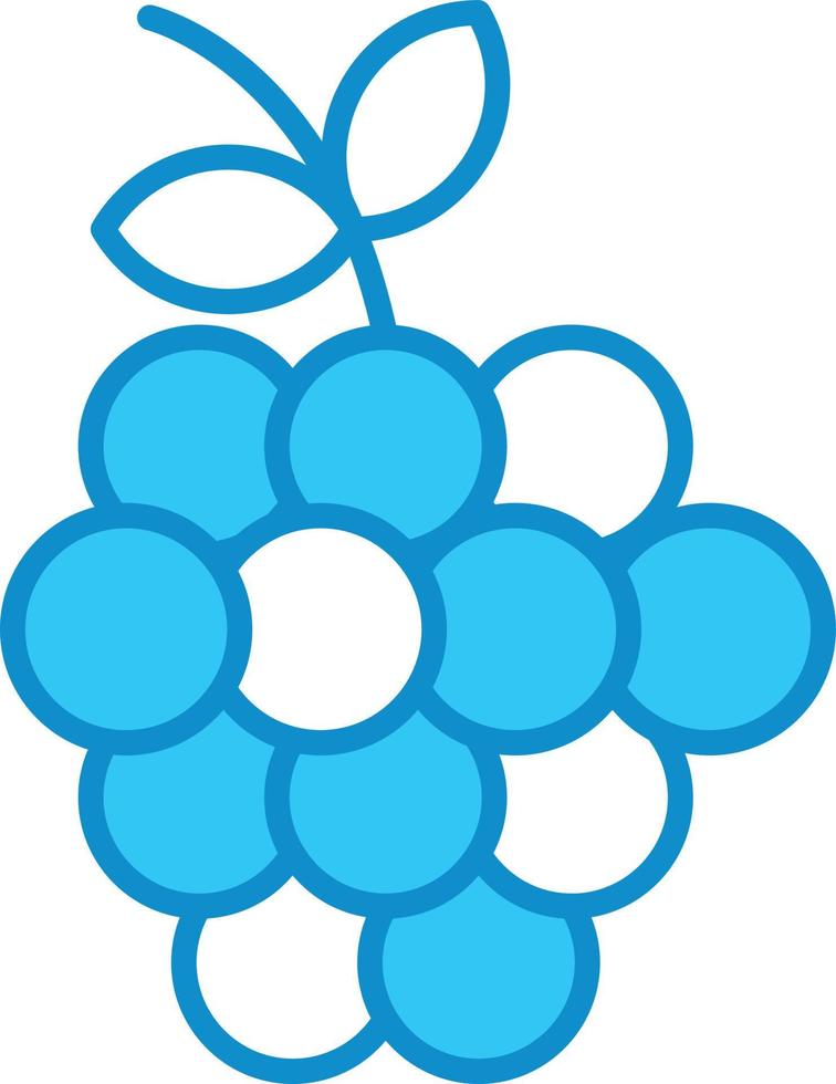 Grapes Line Filled Blue vector