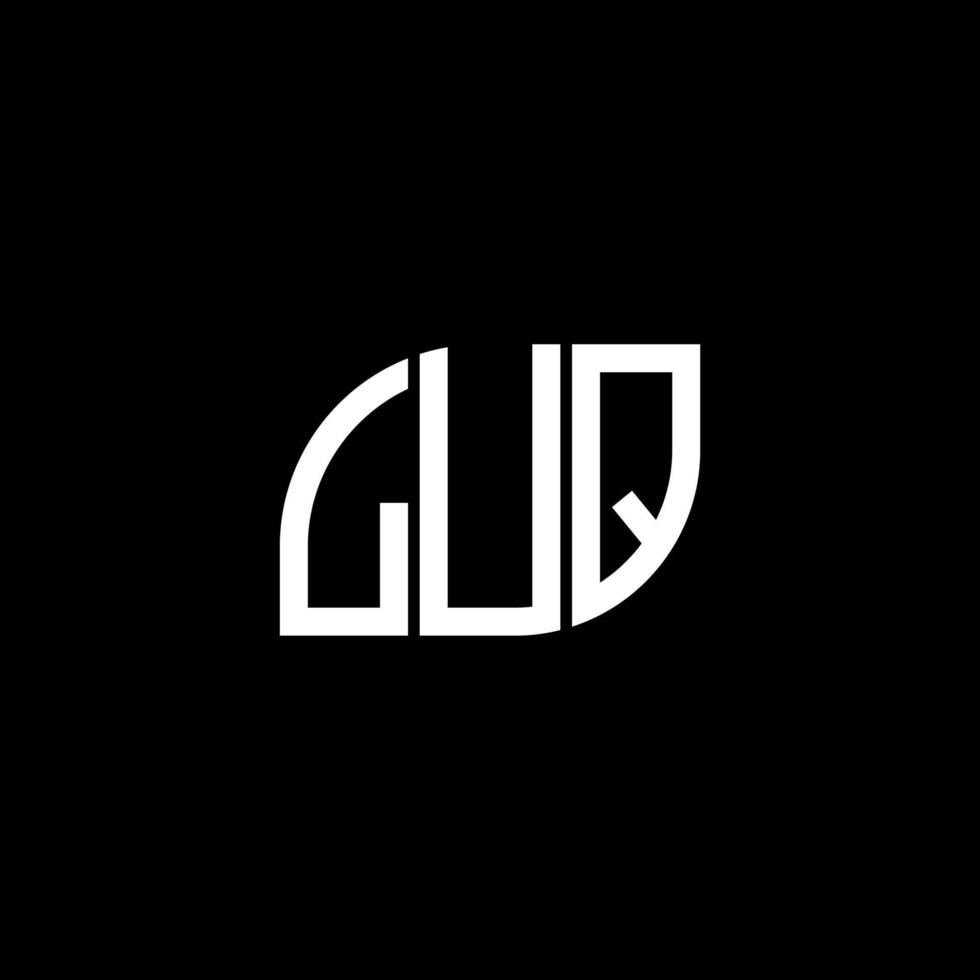 LUQ letter logo design on black background. LUQ creative initials letter logo concept. LUQ letter design. vector