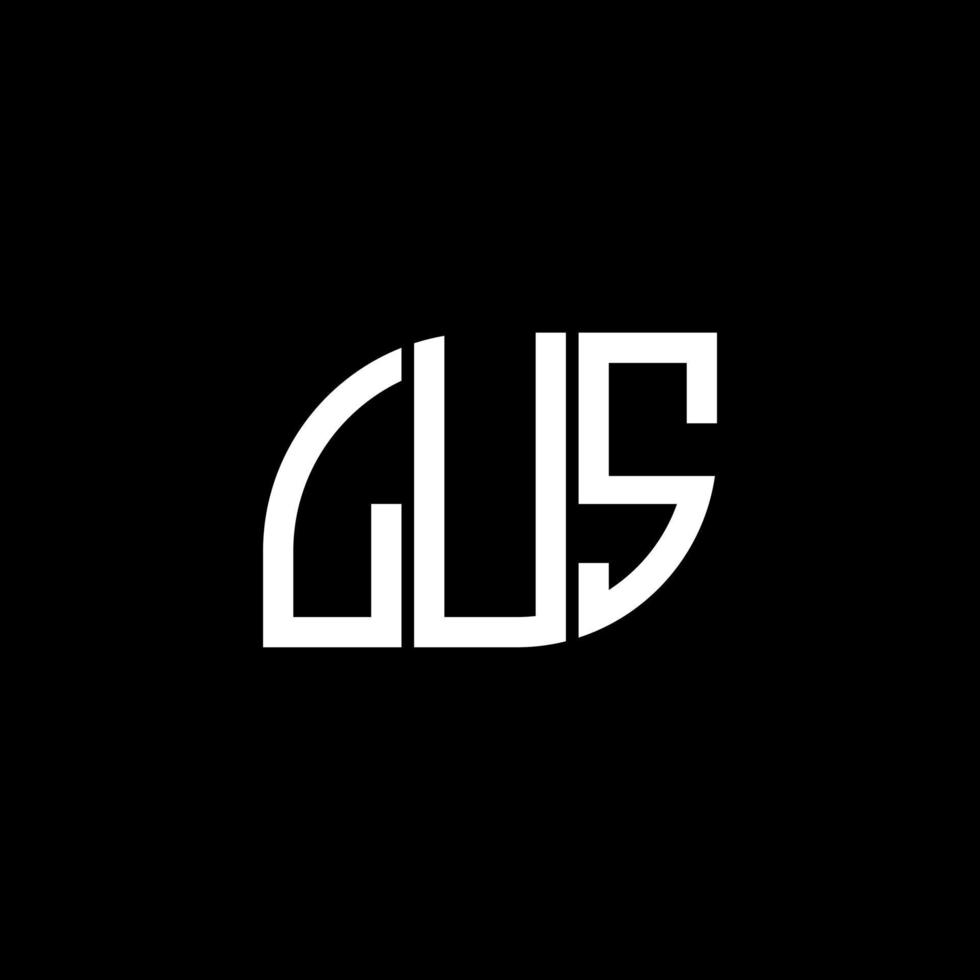 LUS letter logo design on black background. LUS creative initials letter logo concept. LUS letter design. vector