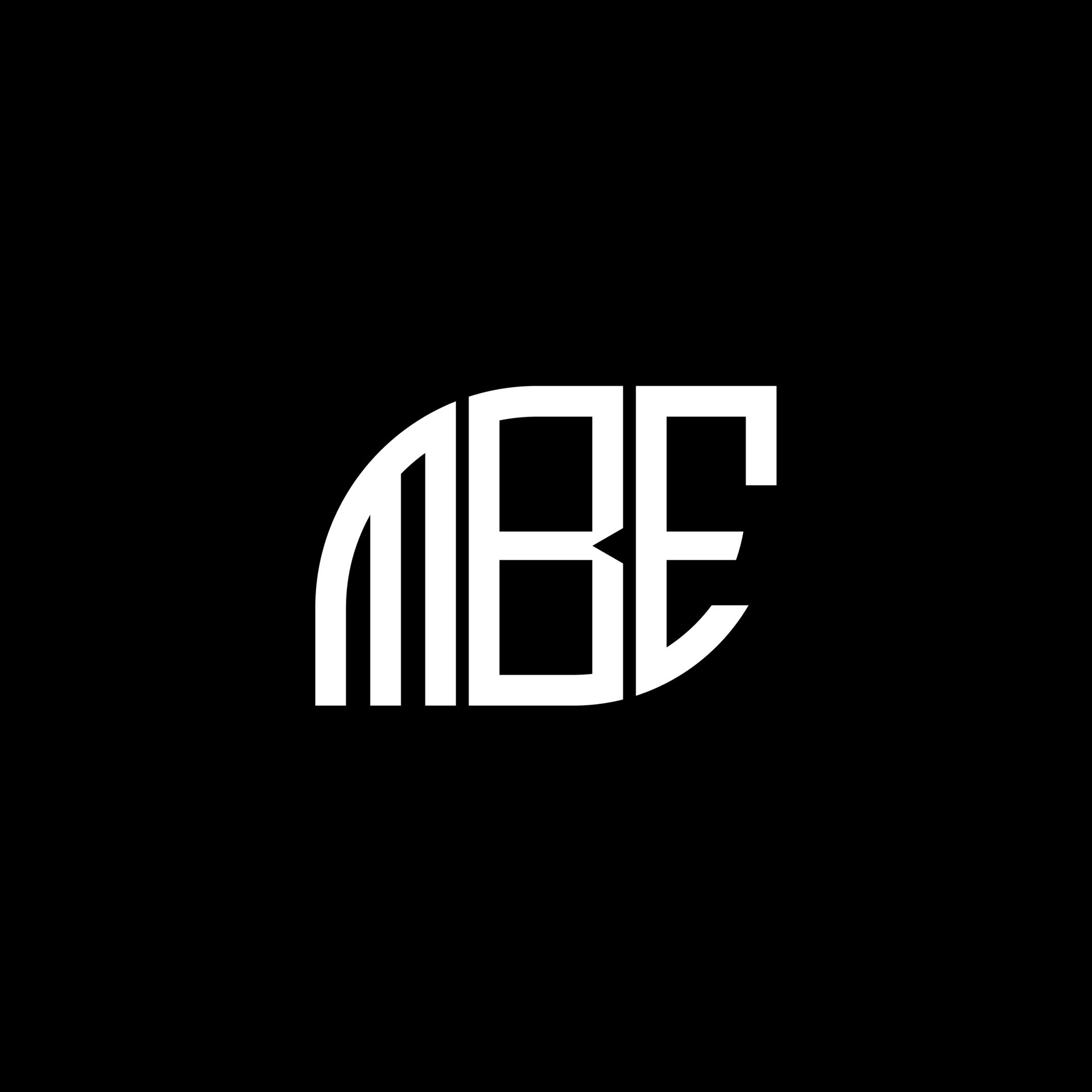 MBE letter logo design on black background. MBE creative initials