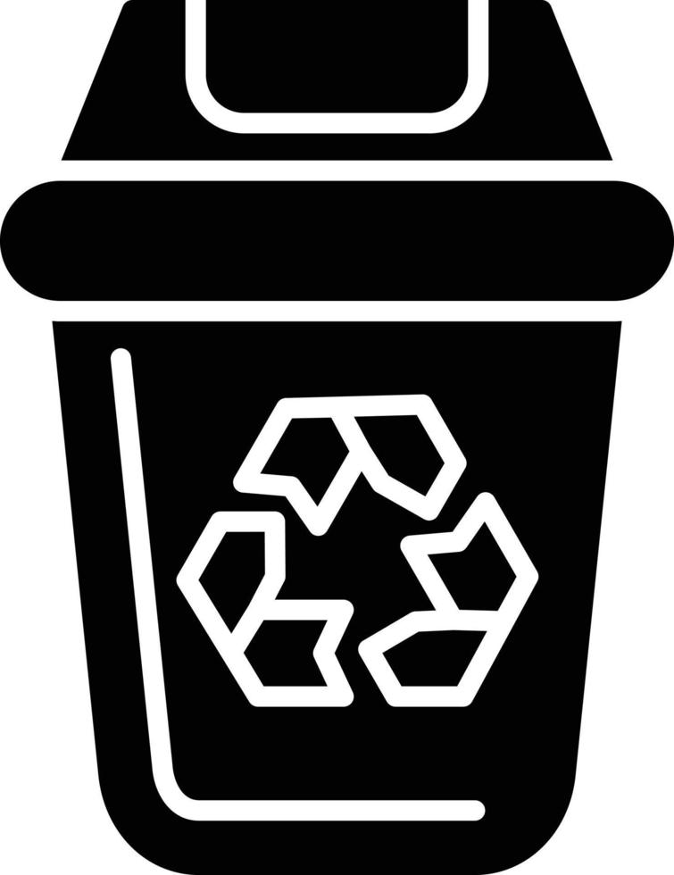 Dustbin Glyph Icon vector