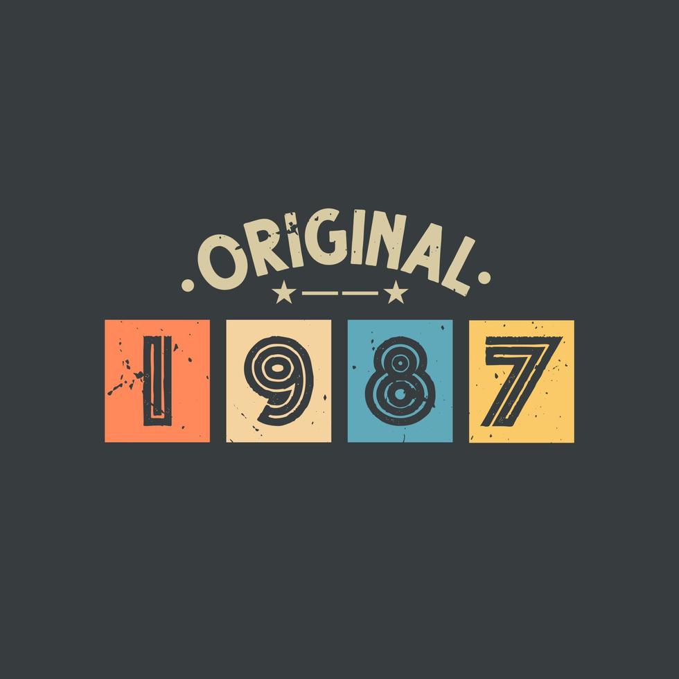 original de 1987. 1987 vintage retro cumpleaños vector