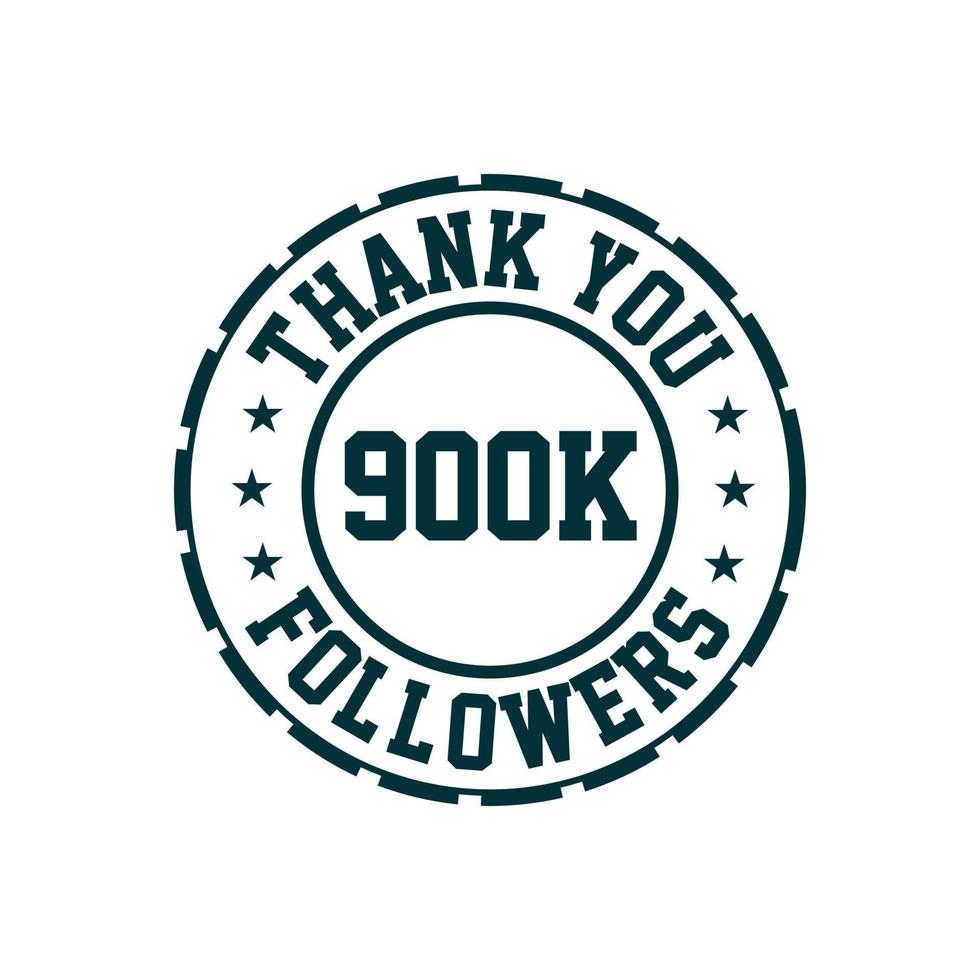 Thank you 900k Followers celebration, Greeting card for 900000 social followers. vector