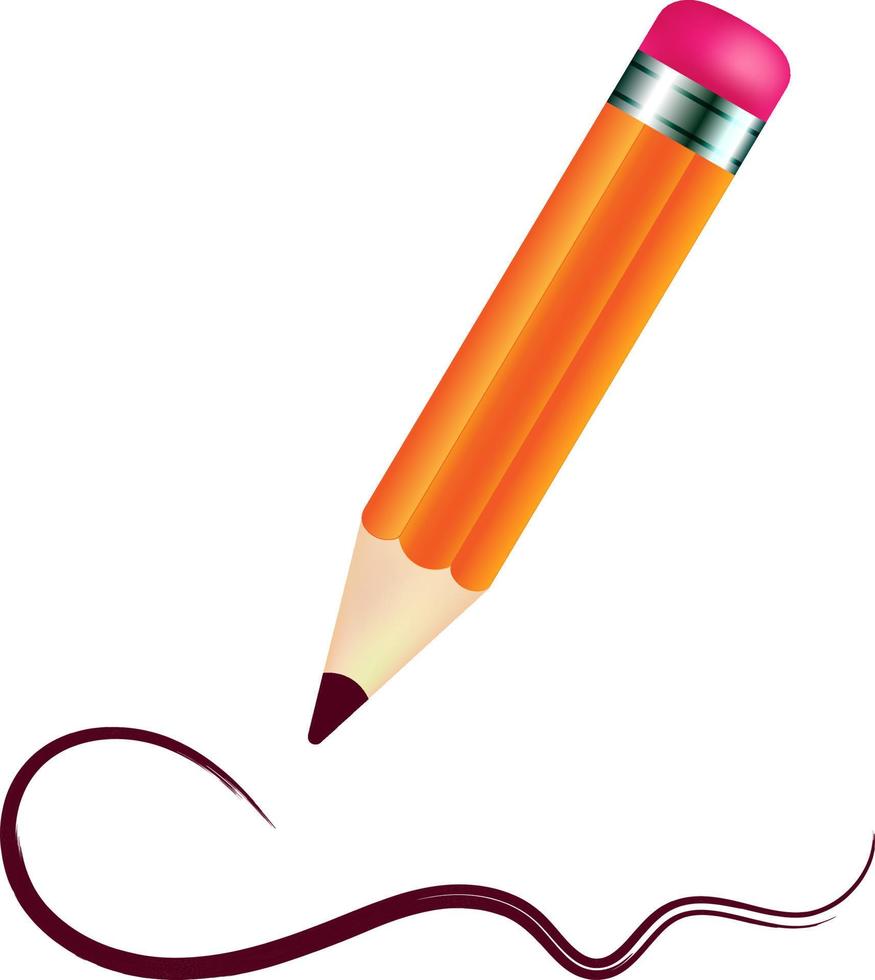 Pencil with line vector