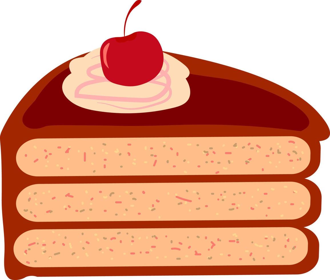 pastel de cumpleaños con cereza vector