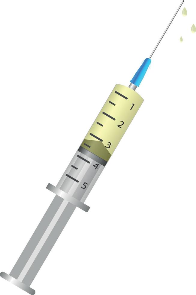 Syringe with medical liquid vector