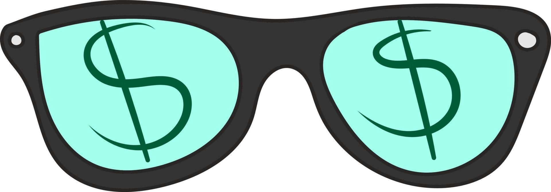 Sunglasses with dollars vector