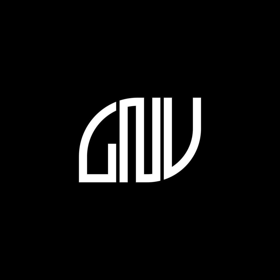 Diseño de logotipo de letra lnv sobre fondo negro. Concepto de logotipo de letra de iniciales creativas lnv. diseño de letra lnv. vector