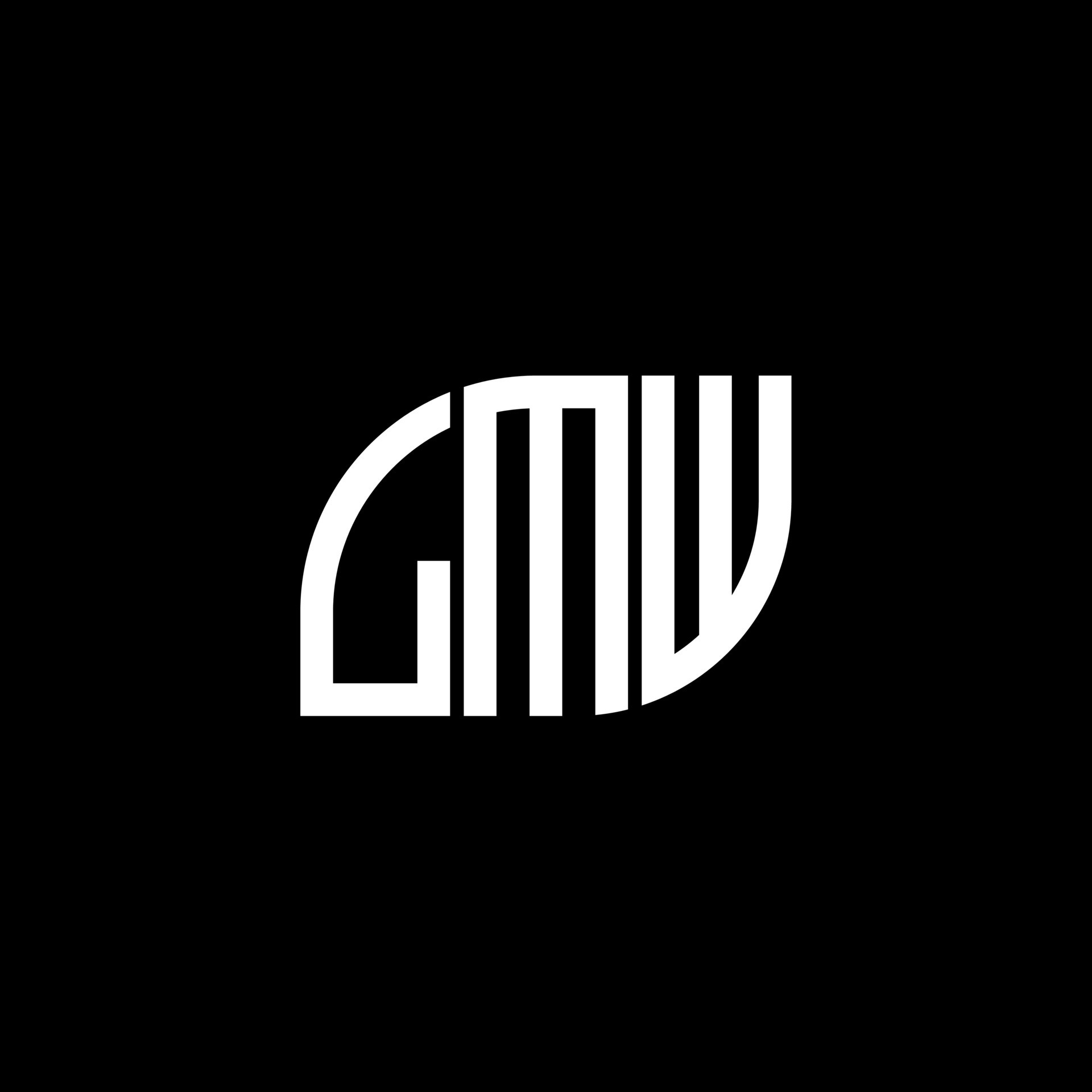 LMW letter logo design on black background. LMW creative initials letter logo concept. LMW