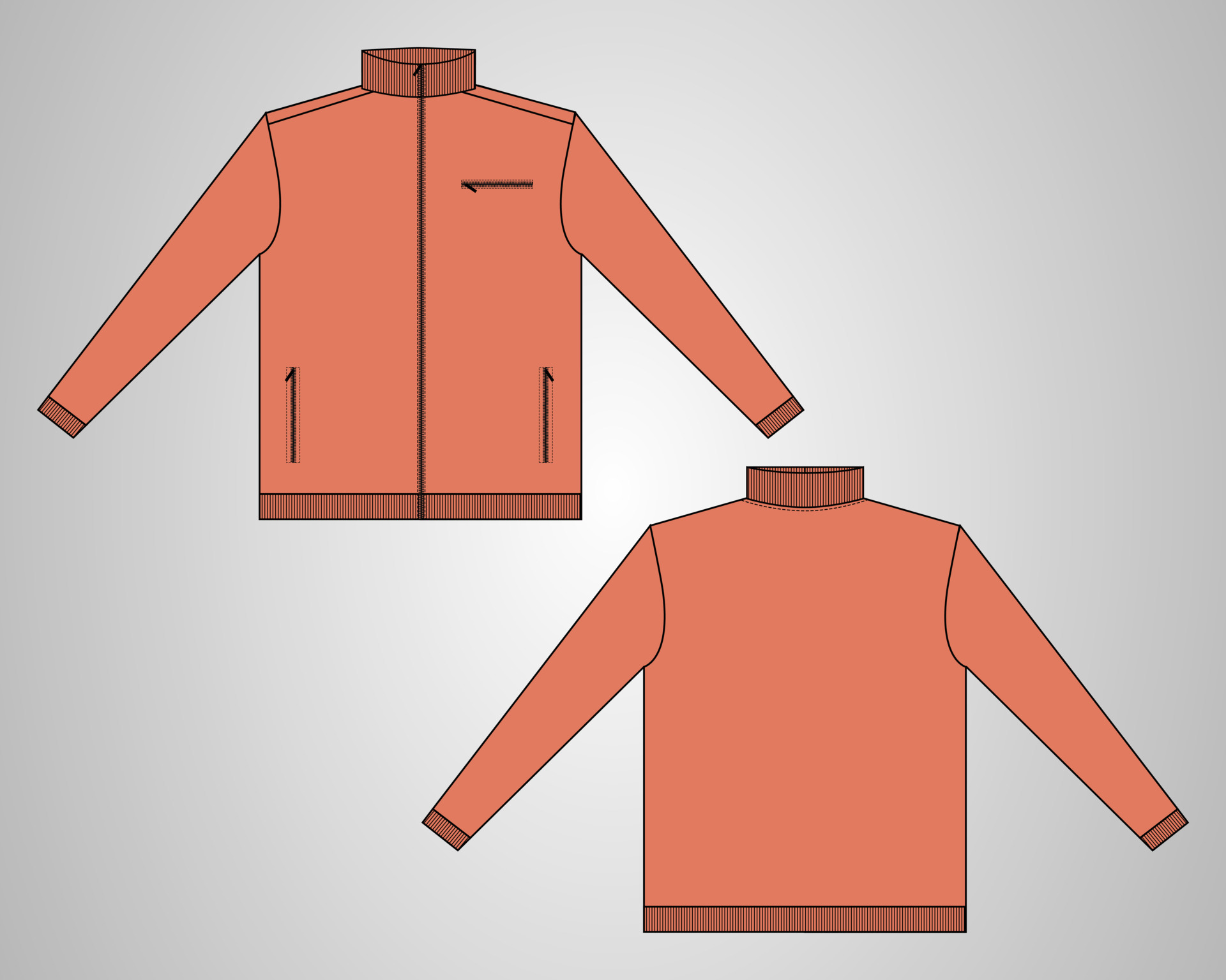 Long sleeve Jacket vector illustration template 9649195 Vector Art at