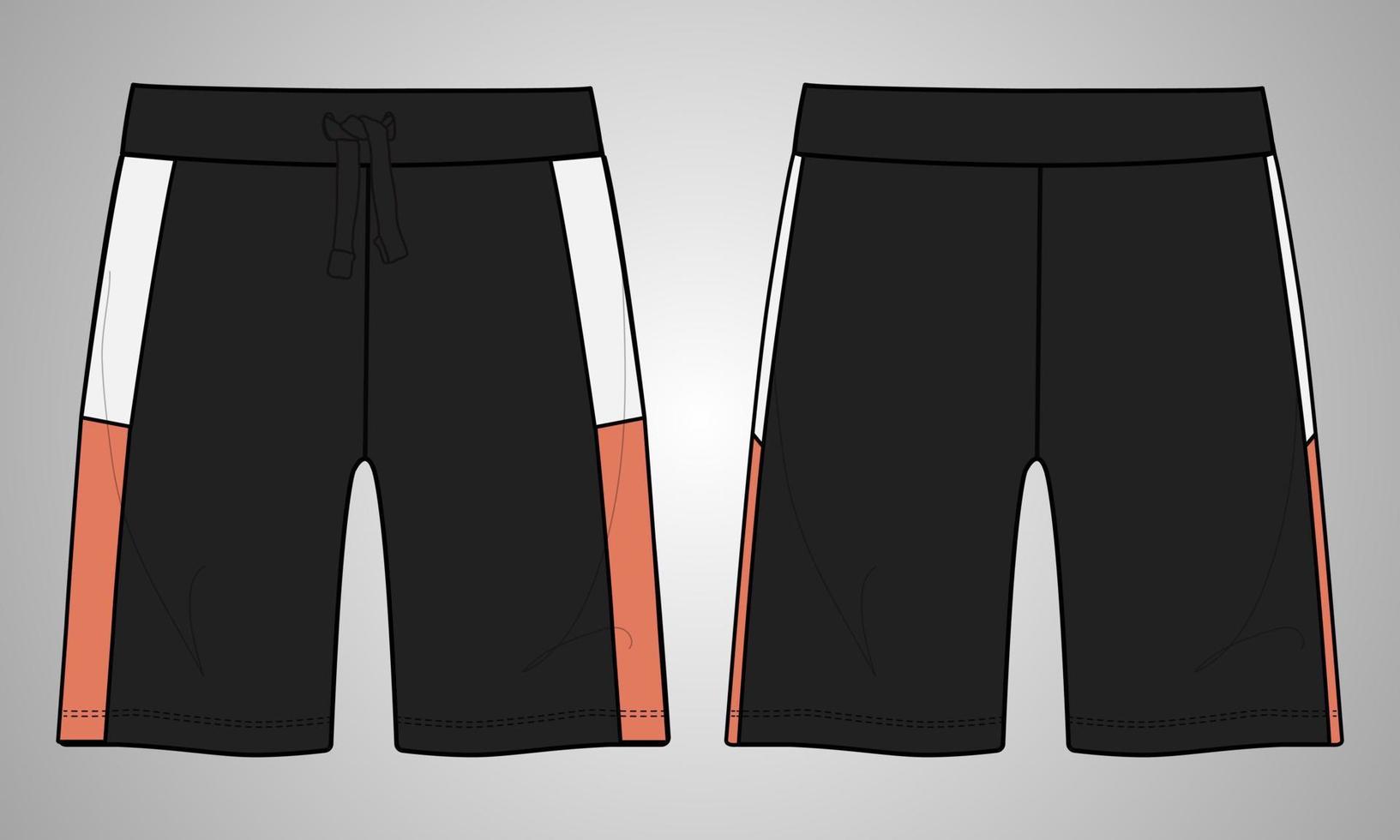 Boys Sweat Shorts pants flat style vector Illustration template