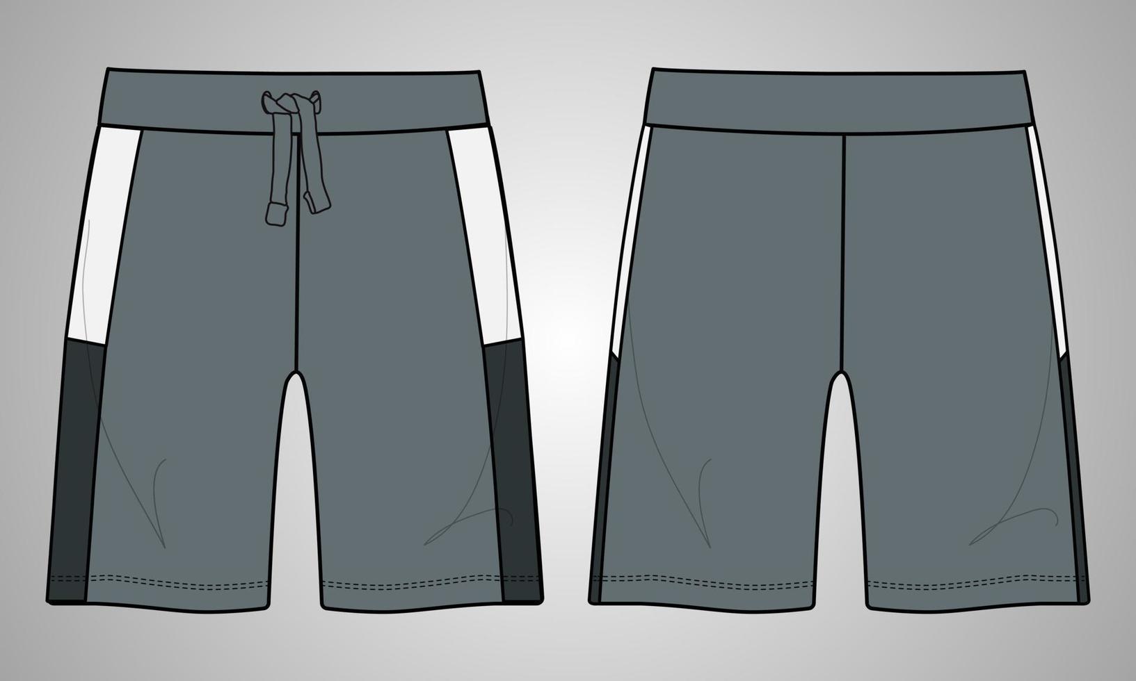 Boys Sweat Shorts pants flat style vector Illustration template