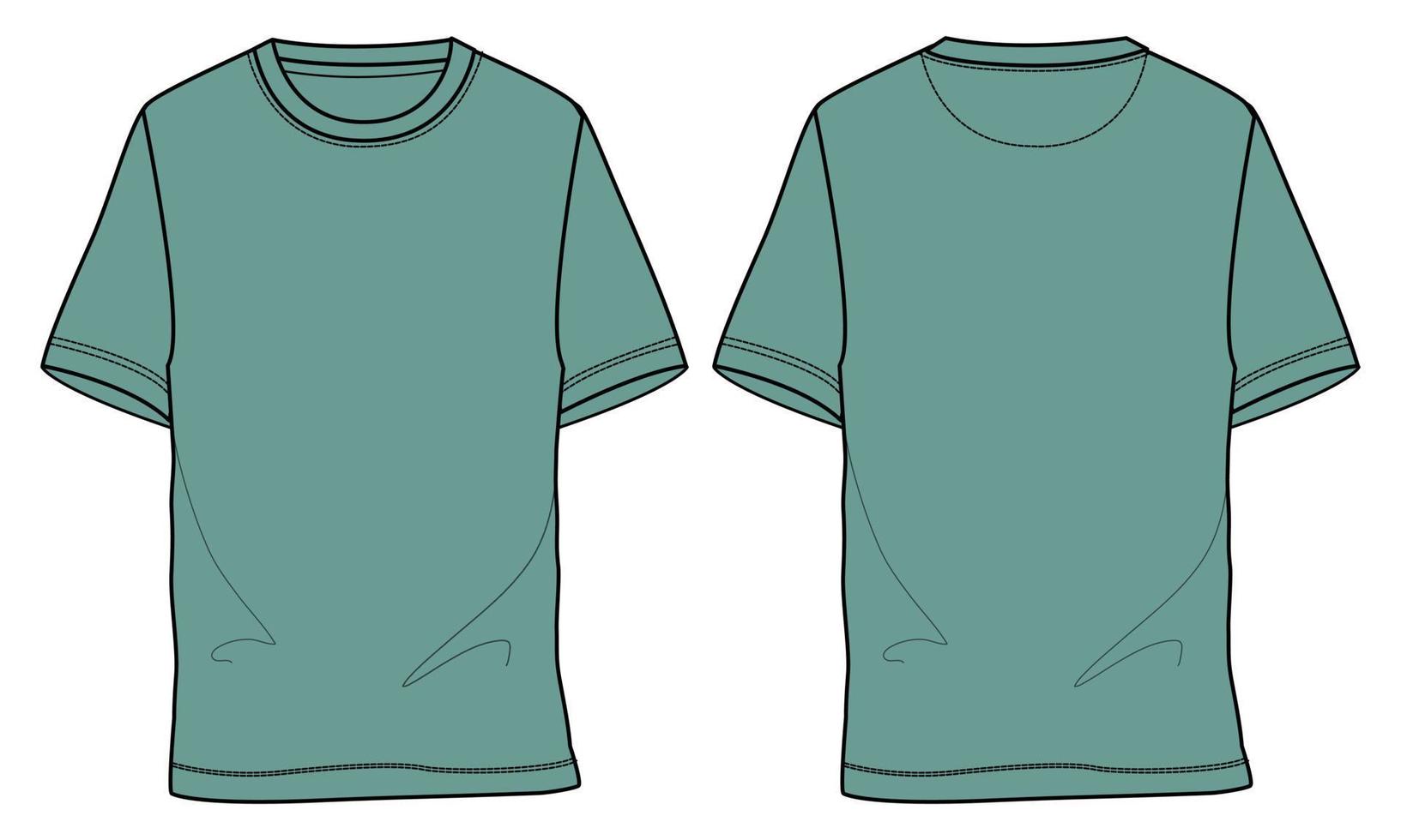 camiseta de manga larga multicolor, pisos técnicos de moda, plantilla de ilustración vectorial de boceto para hombres y niños. vector