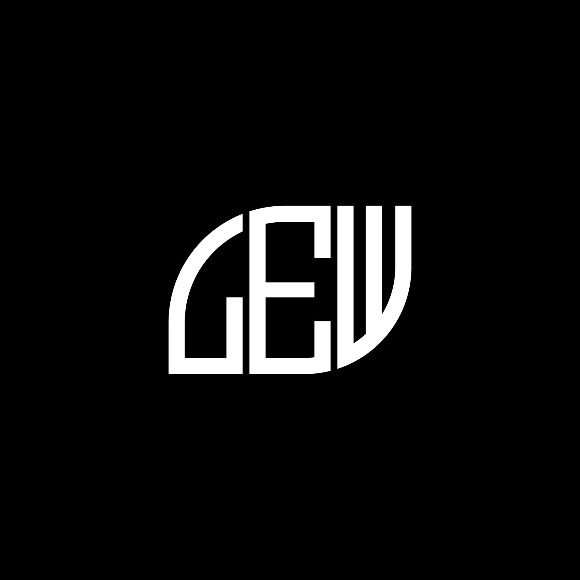 LEW letter logo design on black background. LEW creative initials