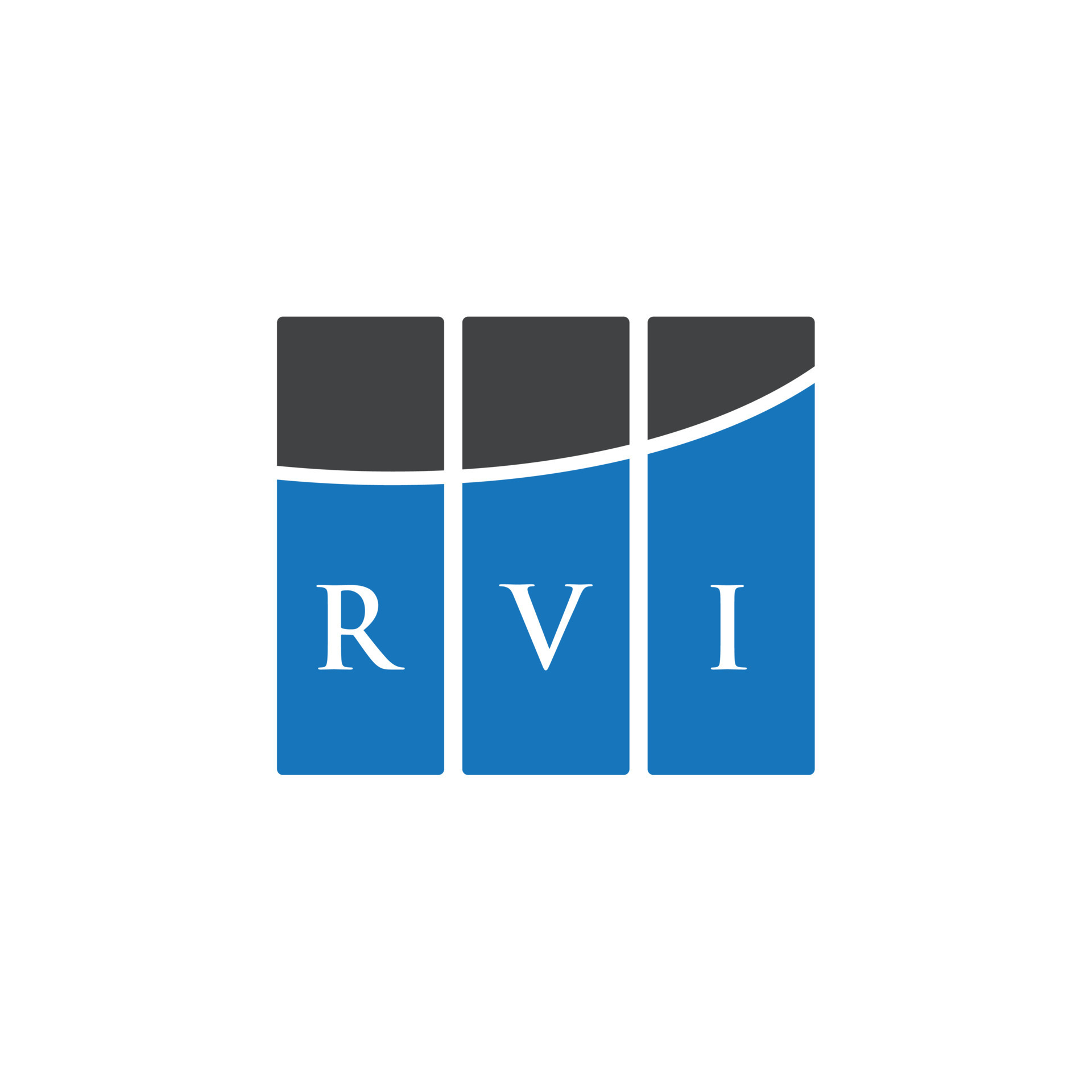 diseño de la letra rvi.diseño del logotipo de la letra rvi sobre fondo ...