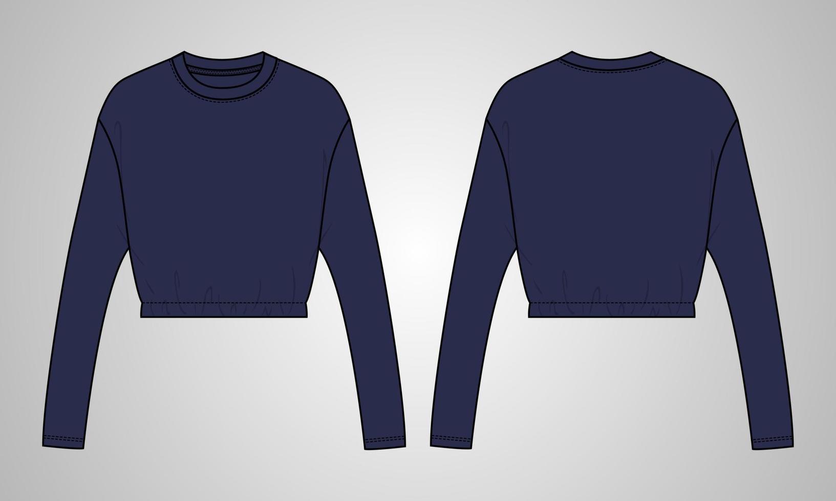 Long sleeve t shirt tops blouse vector illustration template for womens