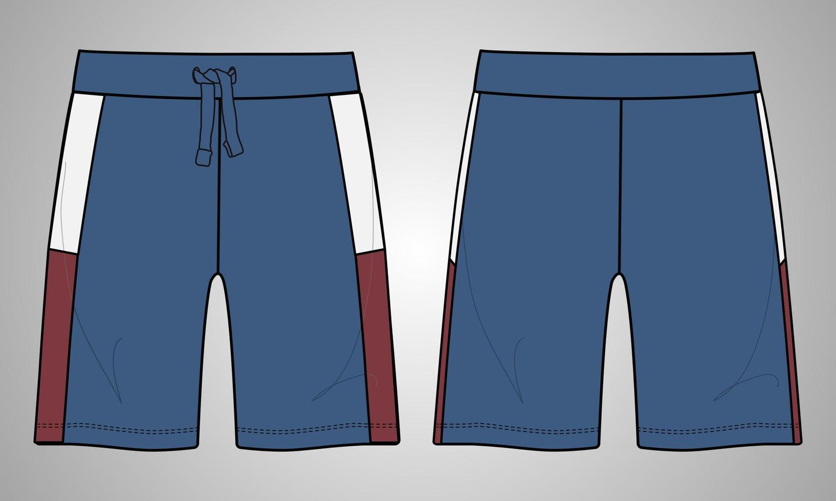 Boys Sweat Shorts pants flat style vector Illustration template