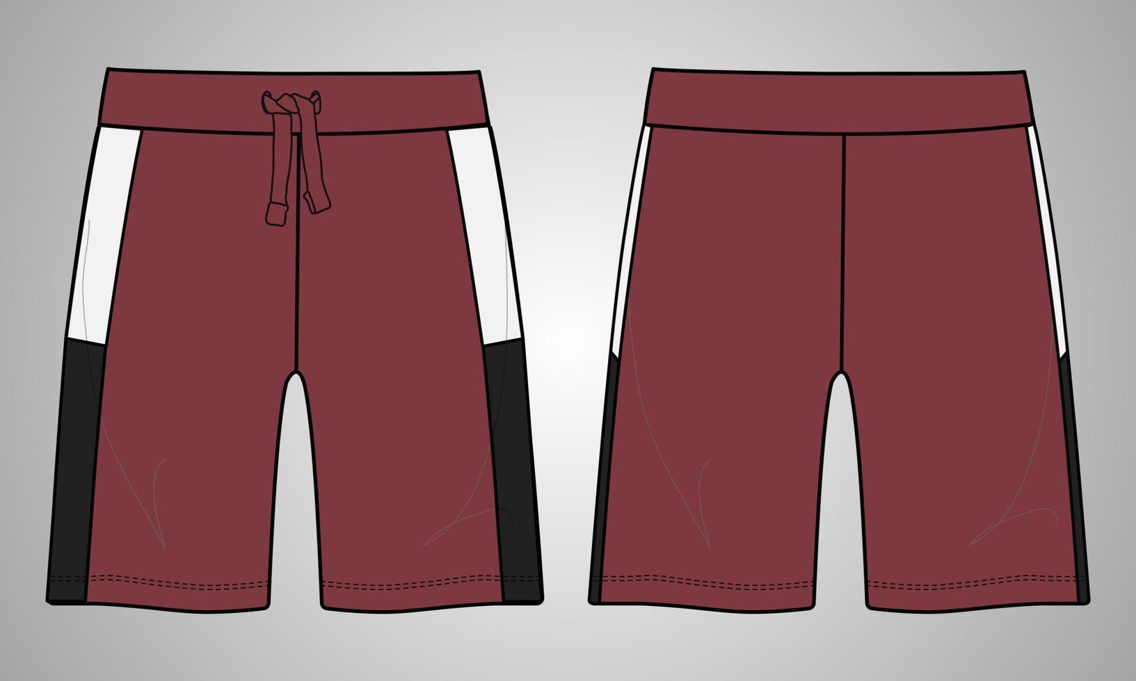 Boys Sweat Shorts pants flat style vector Illustration template