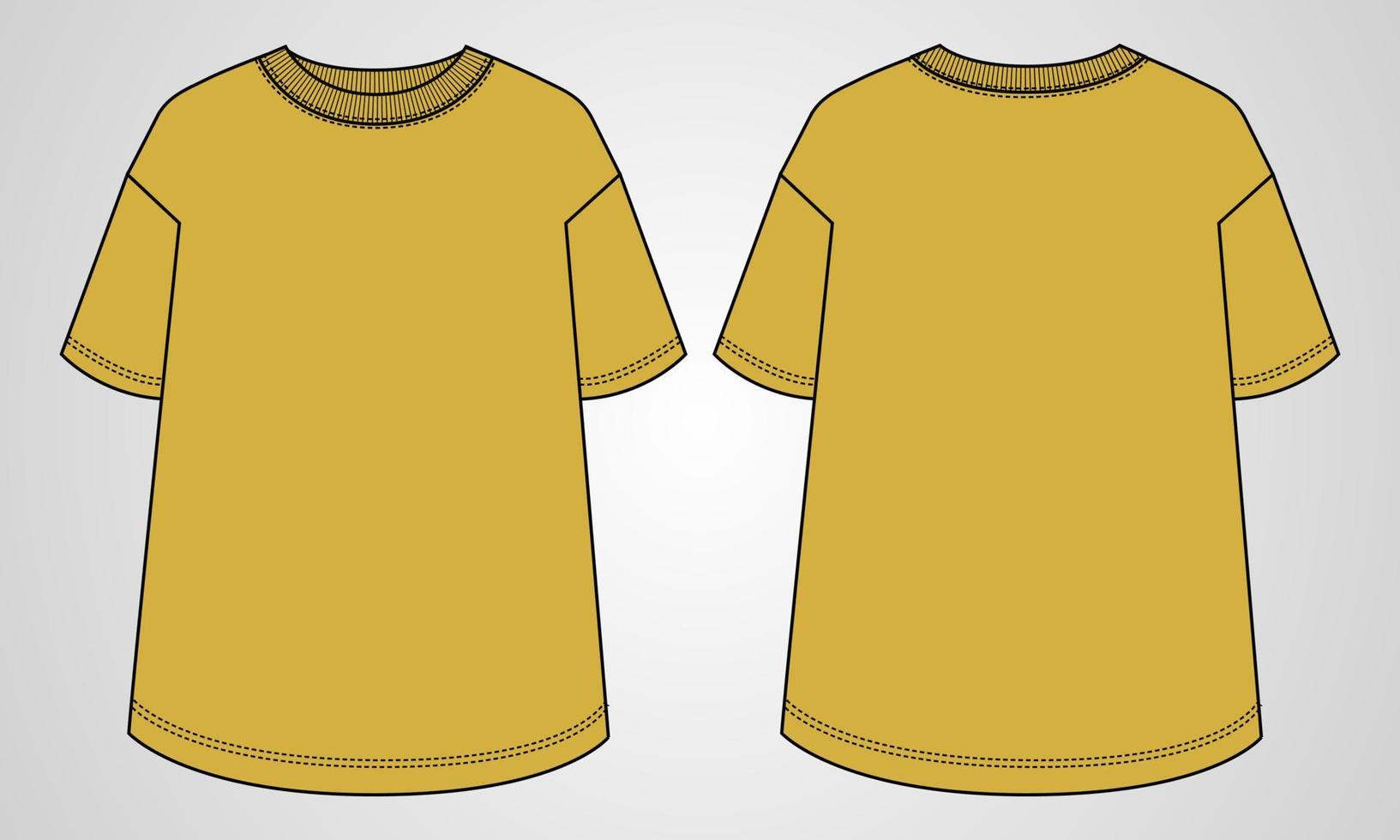 camiseta de manga corta tops planos de moda técnica plantilla de ilustración vectorial para damas vector