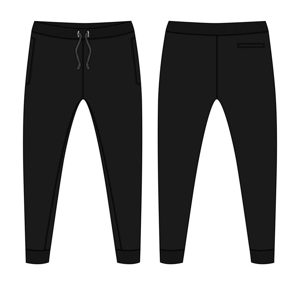 pantalones de chándal ilustración vectorial plantilla de color negro vector