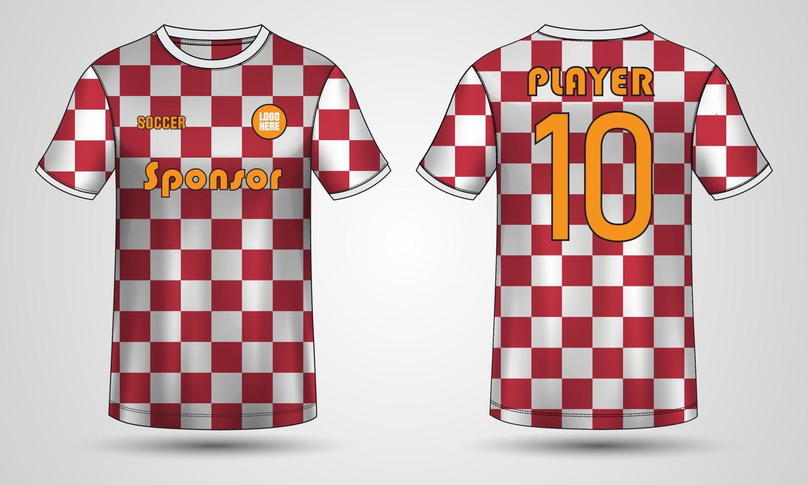 T-shirt sport Jersey design Vector illustration template Front And back views, Soccer jersey mock up for football club and others.