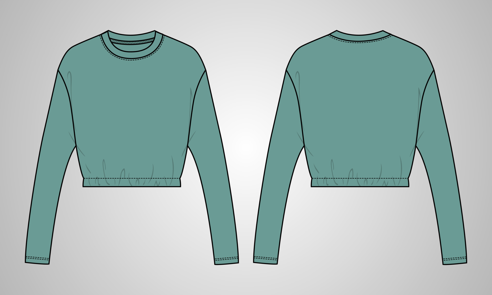 Long sleeve t shirt tops blouse vector illustration template for womens Long sleeve t shirt tops blouse vector illustration template for womens