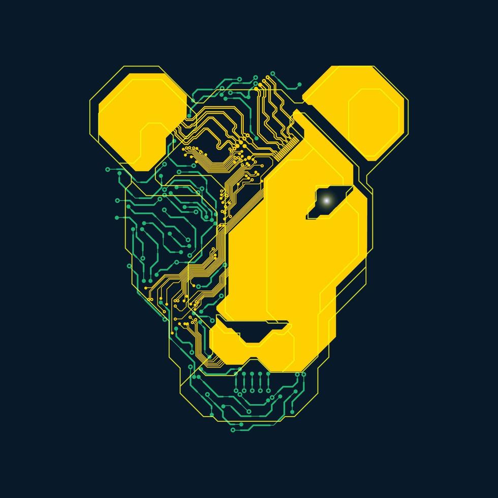 patrón de león electrónico vector