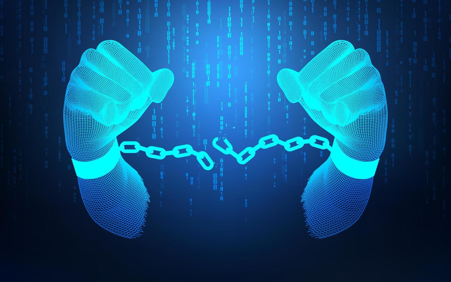 wireframe hand breaking vector