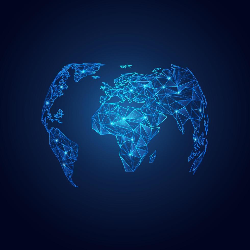 connected world map vector