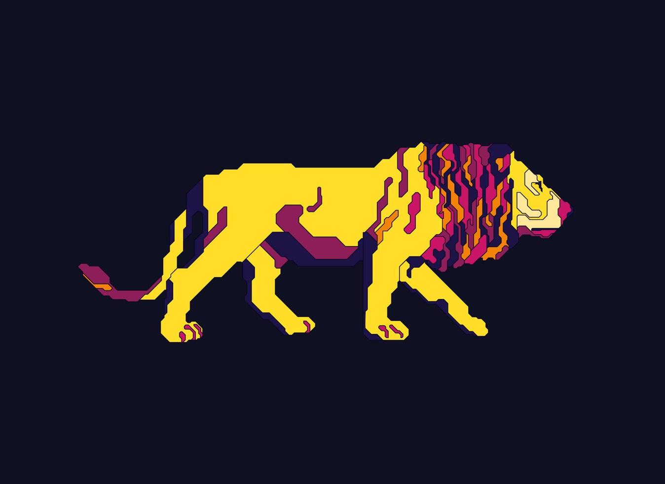 vivid lion walk vector