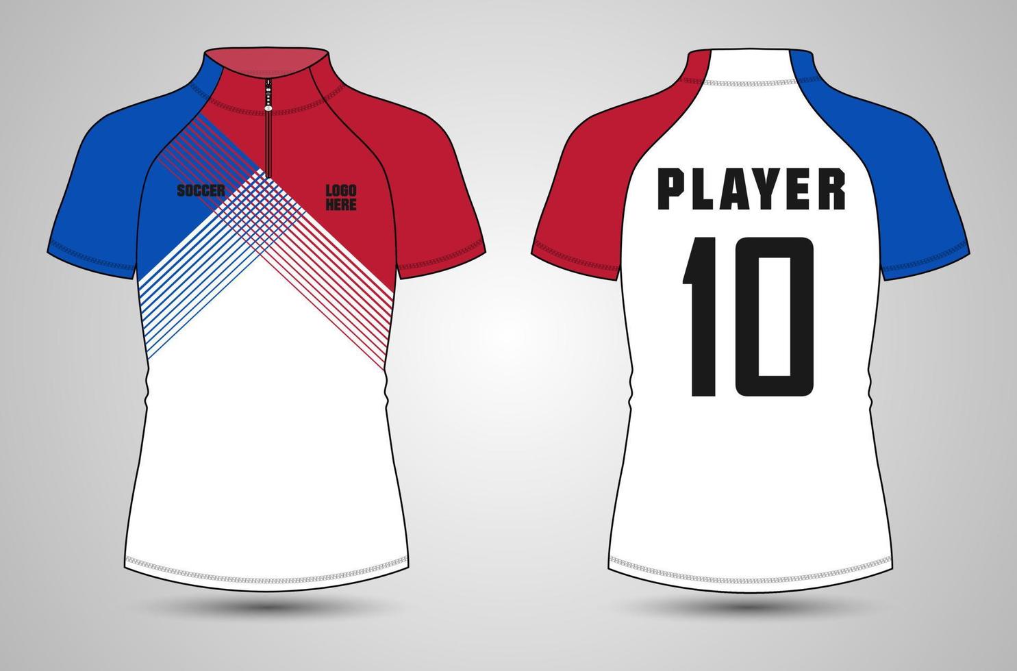 Raglan Short sleeve cycling jersey vector illustration template