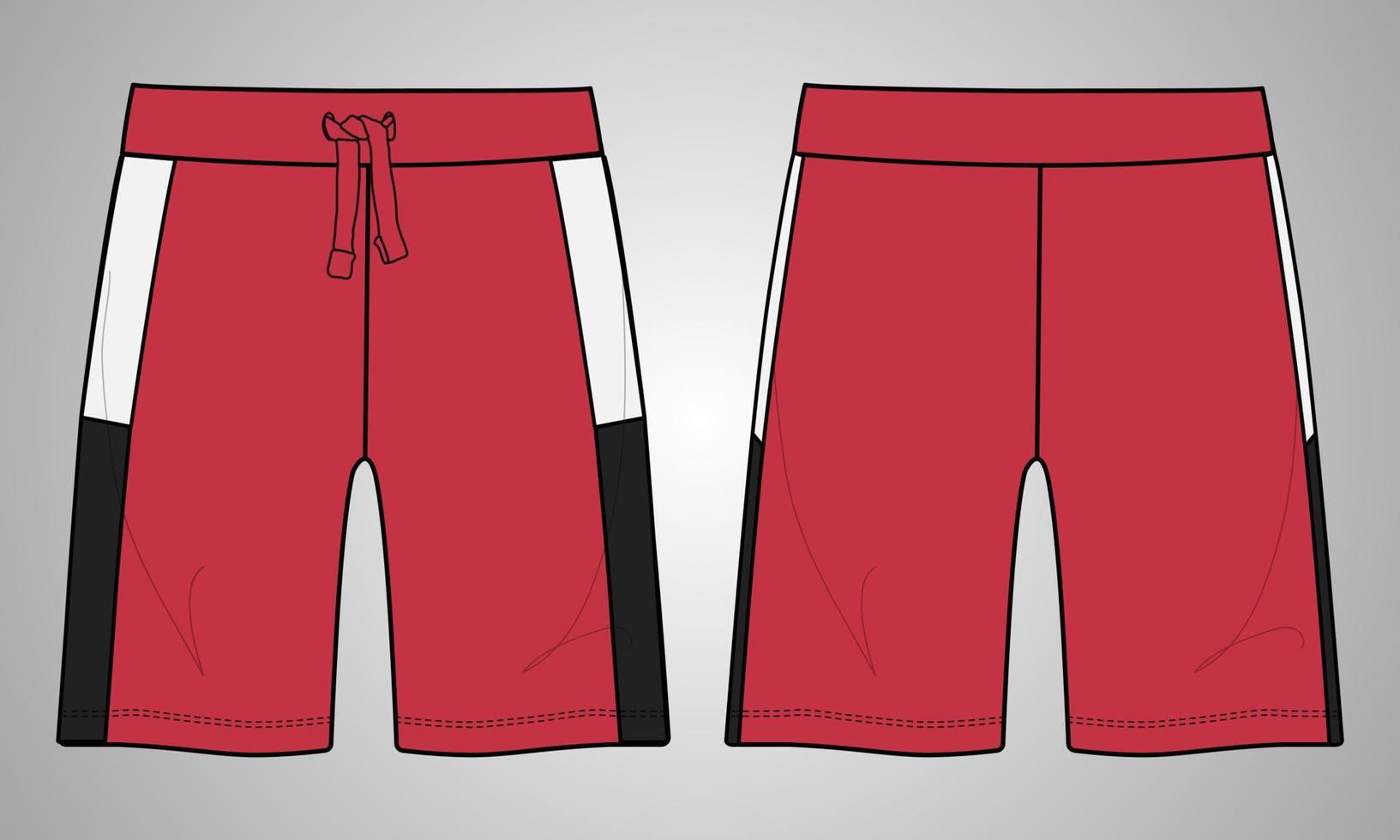 Shorts Pants technical fashion flat sketch vector illustration template